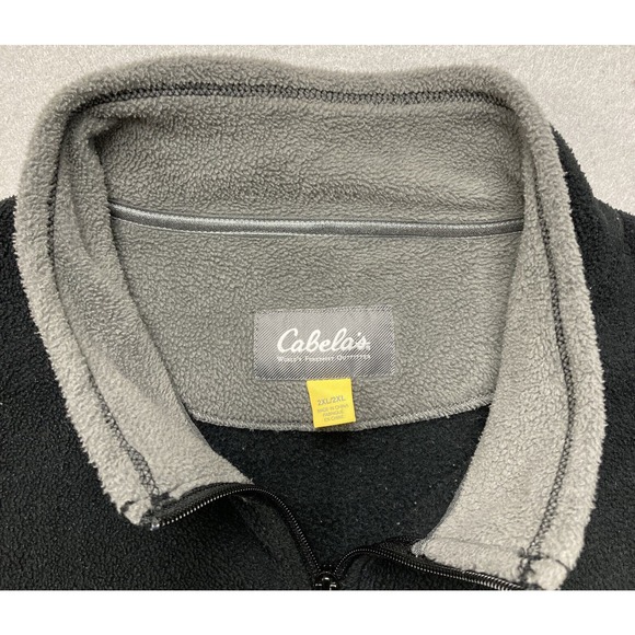 Cabelas Fleece Jacket Mens 2XL Black Full Zip Long Sleeve Outdoors Casual XXL - Picture 4 of 11